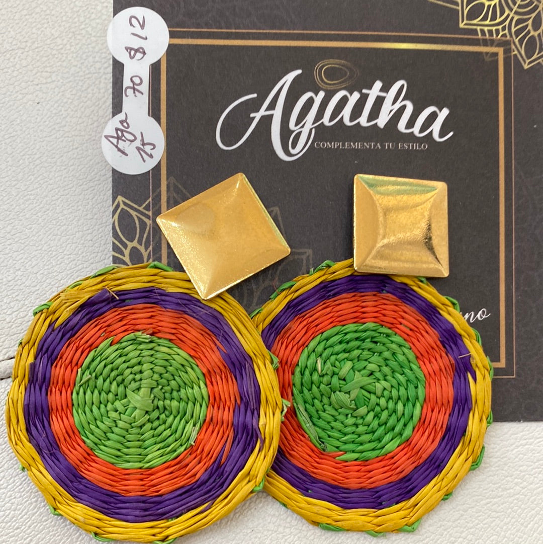 Aretes iraca multicolor