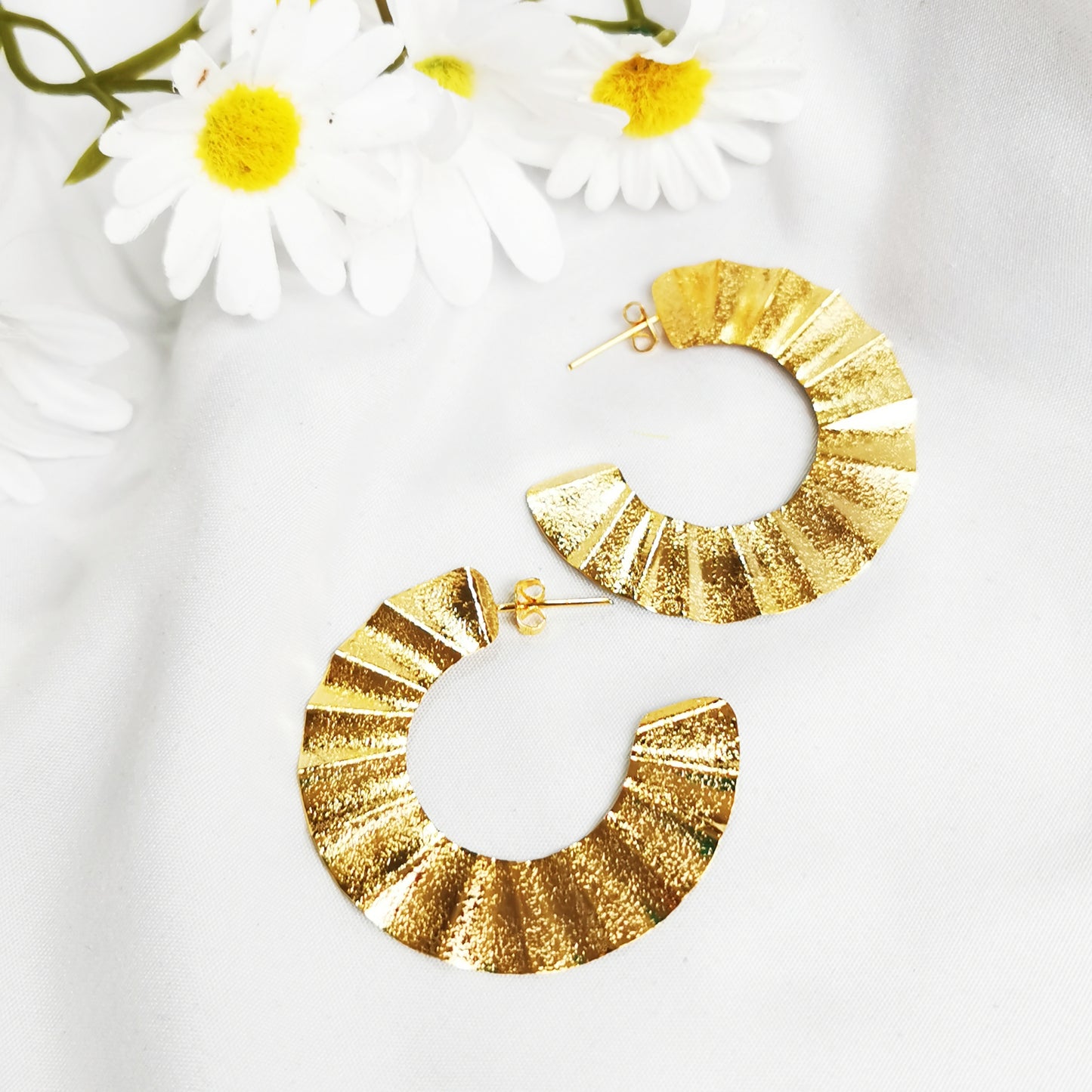 490 Candongas planas troqueladas grandes orfebreria