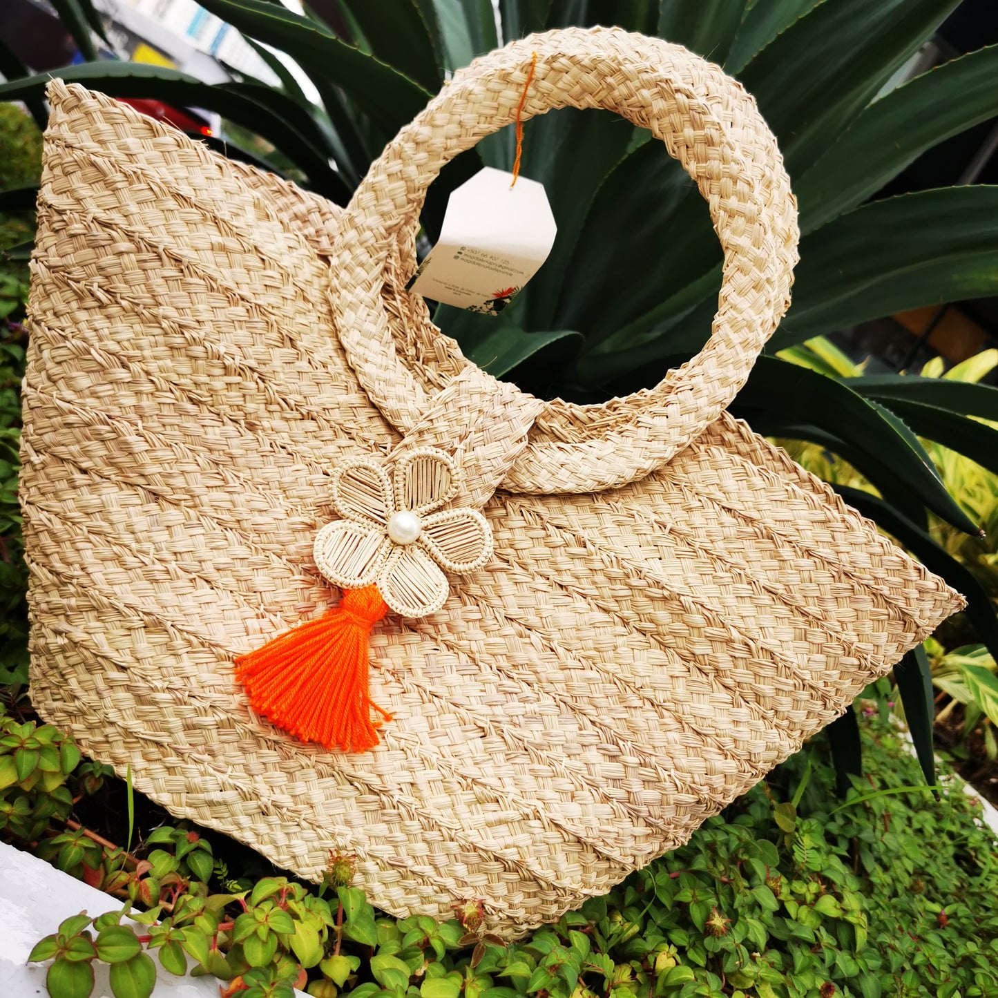 Cartera Tejida Artesanal con Palma de Iraca Beige