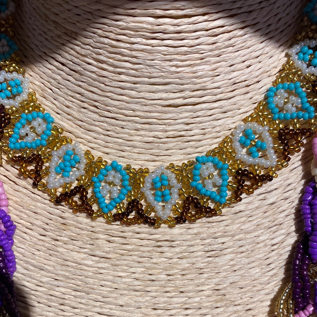 Choker mostacilla artesanales con topos
