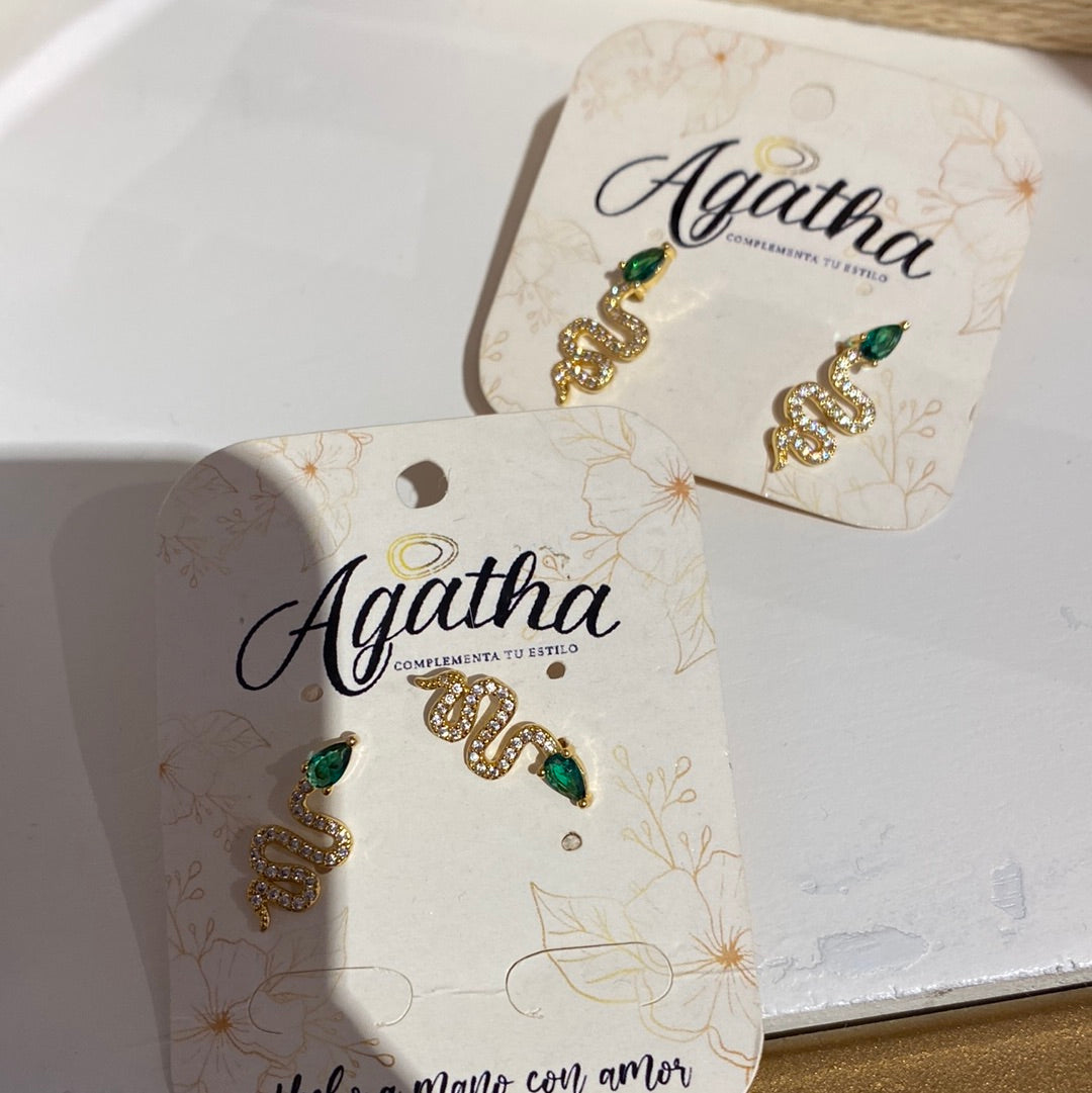 533 Topos serpiente covergold piedra verde