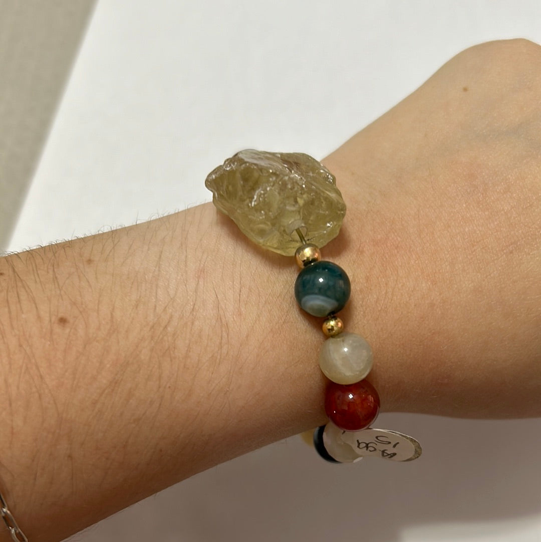 Pulsera piedras jade y cuarzo