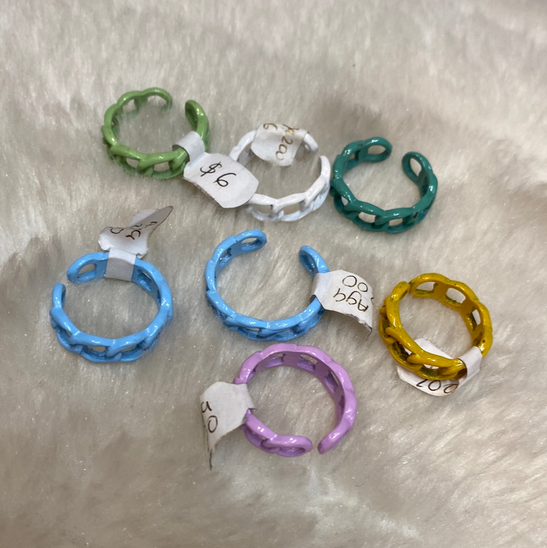 Anillo esmaltado eslabones