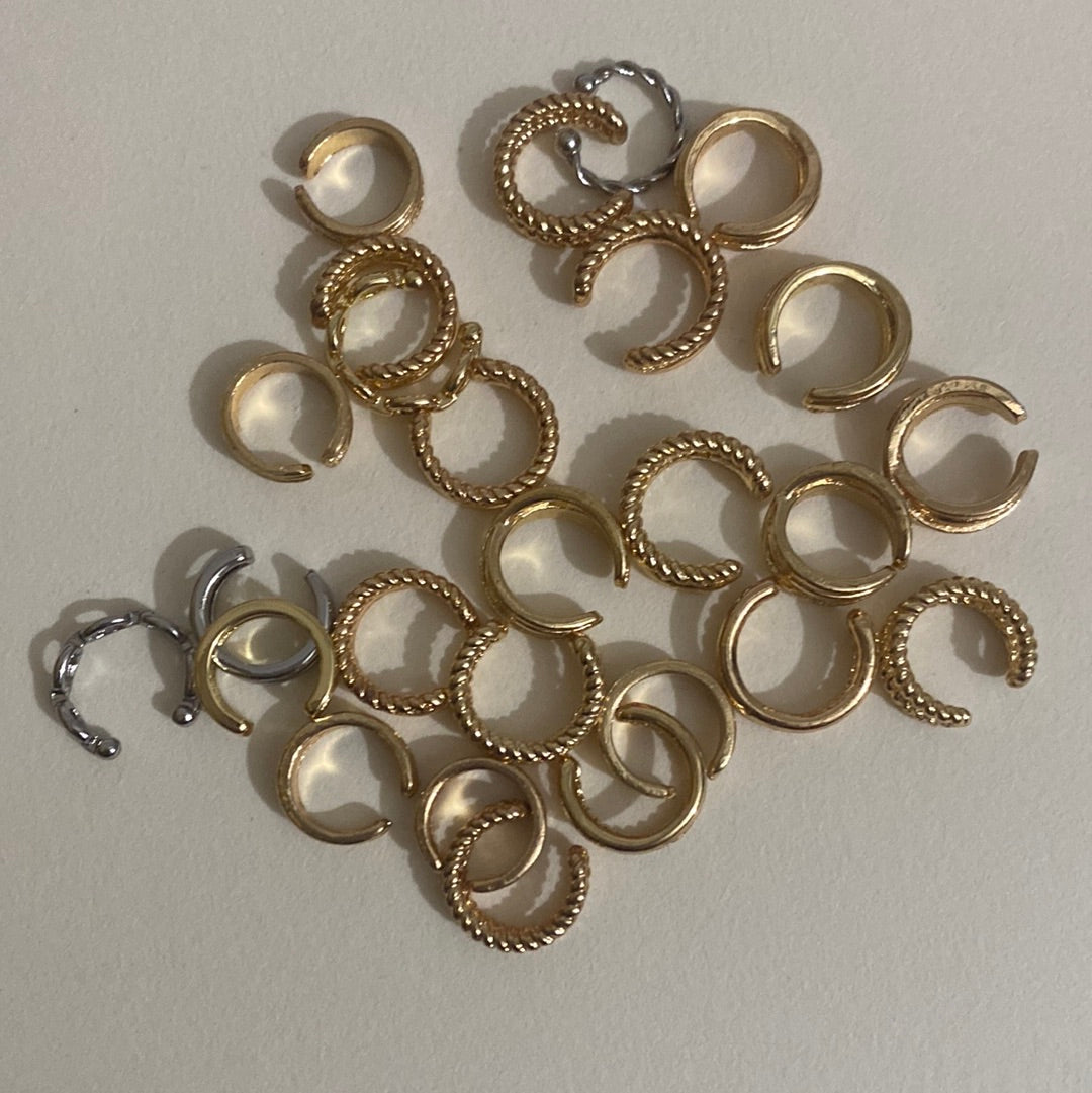 569 Ear cuff doble pequeños dorados y plateados