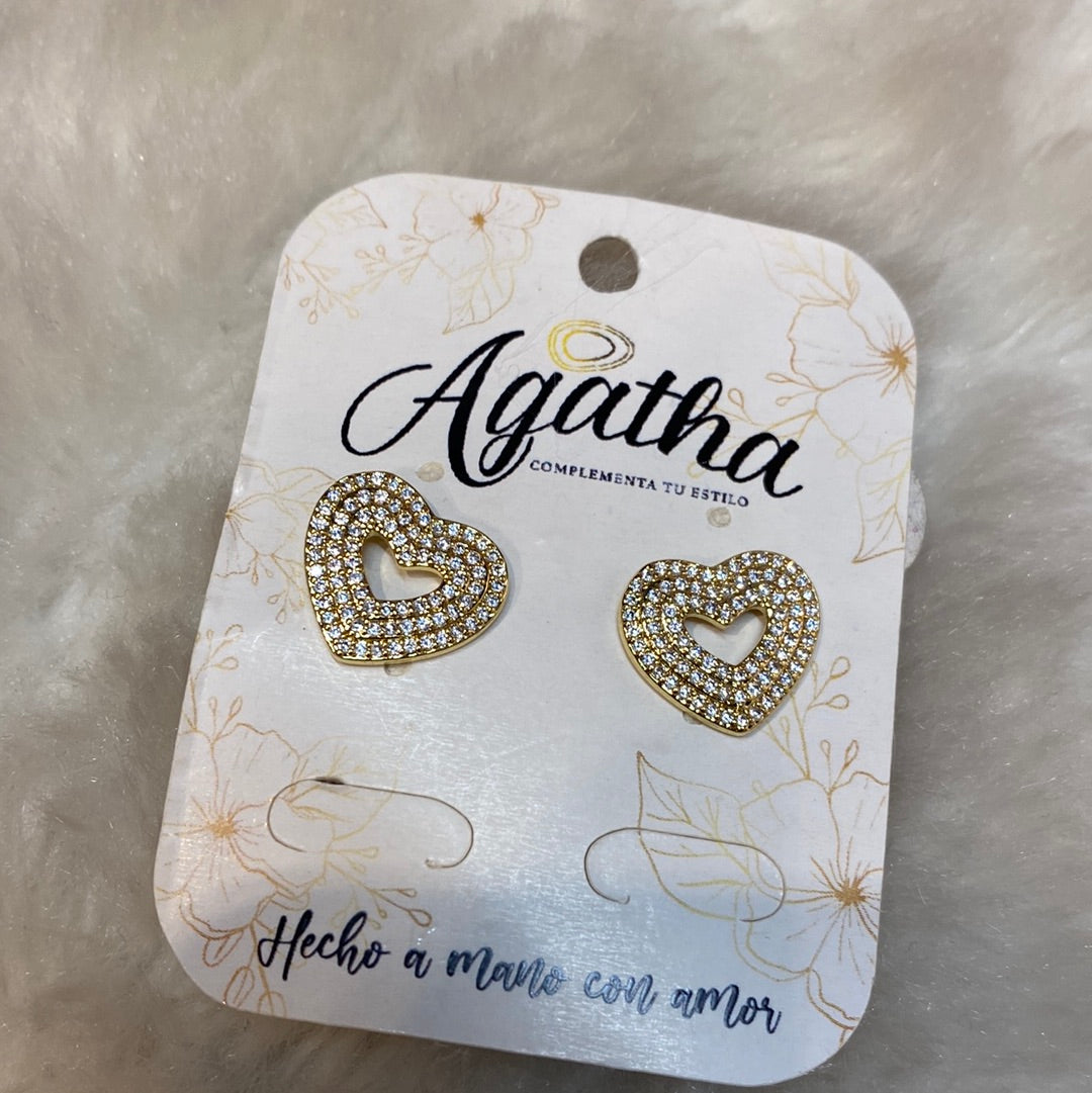 359 Topos corazones con circones rodio