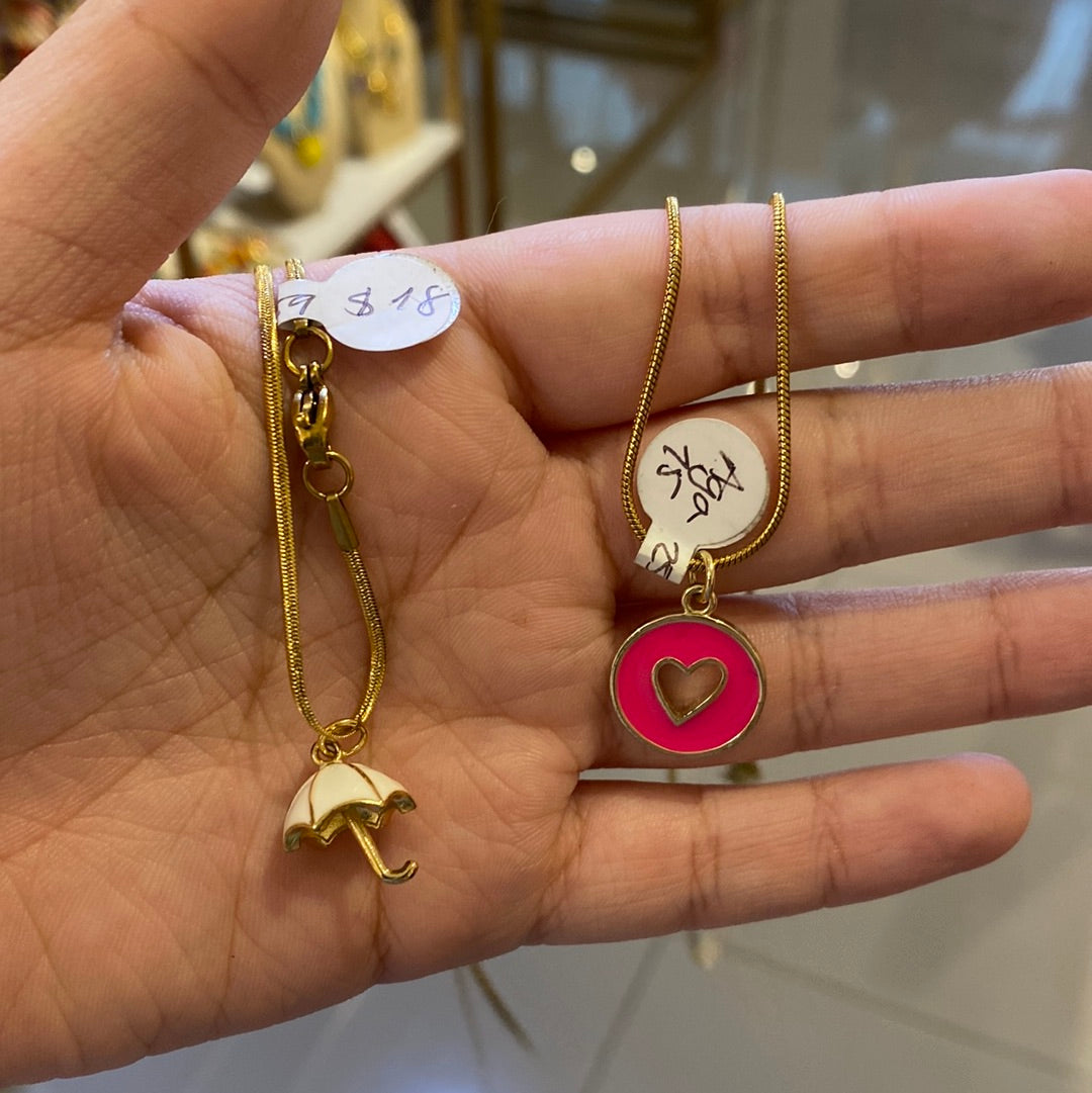 259 Cadena de acero mediana dije en rodio