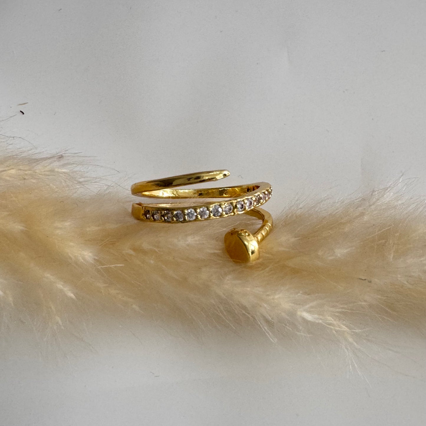 Anillo Triple Trenzado Circones de Rodio Fino