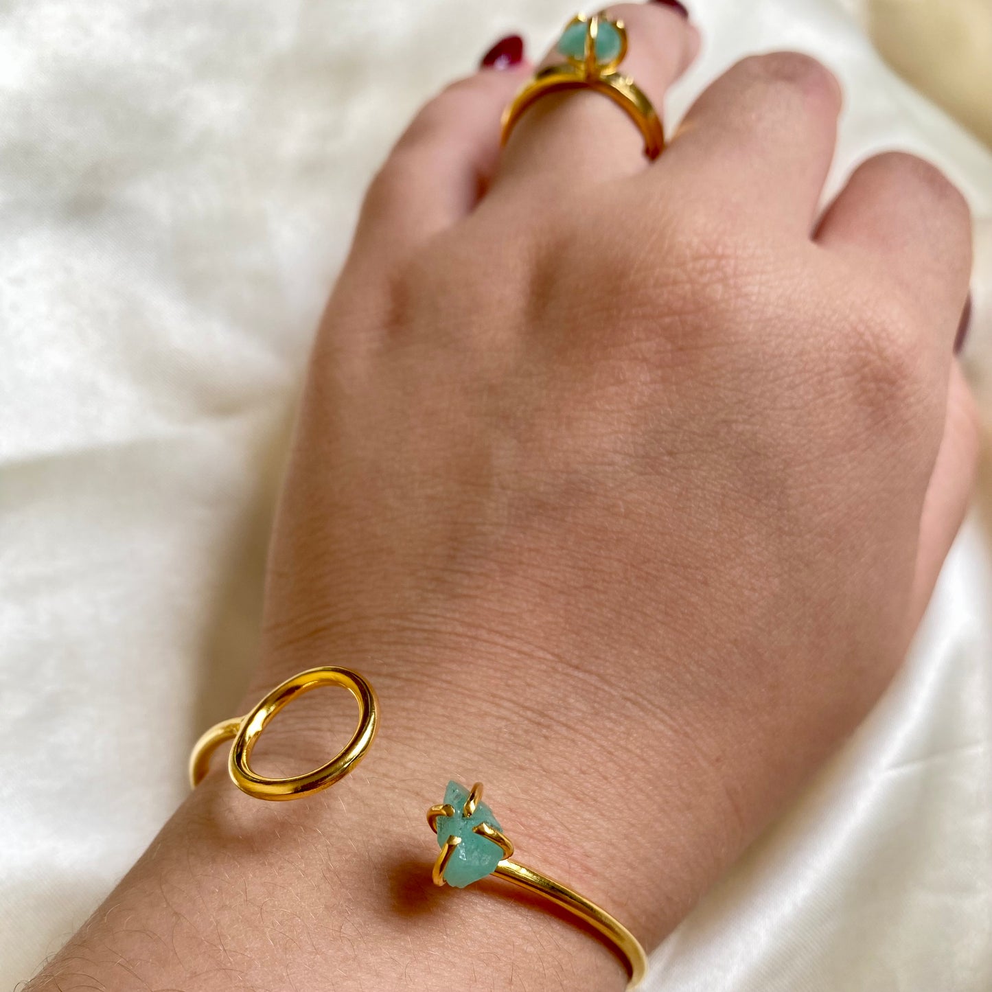 SET Brazalete y Anillo Esmeralda Orfebrería / Oro
