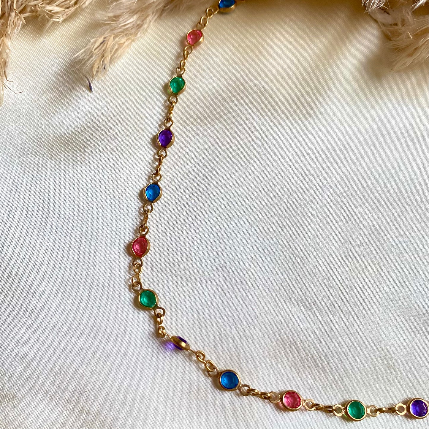 163 Choker Piedras Coloridas de Goldfilled