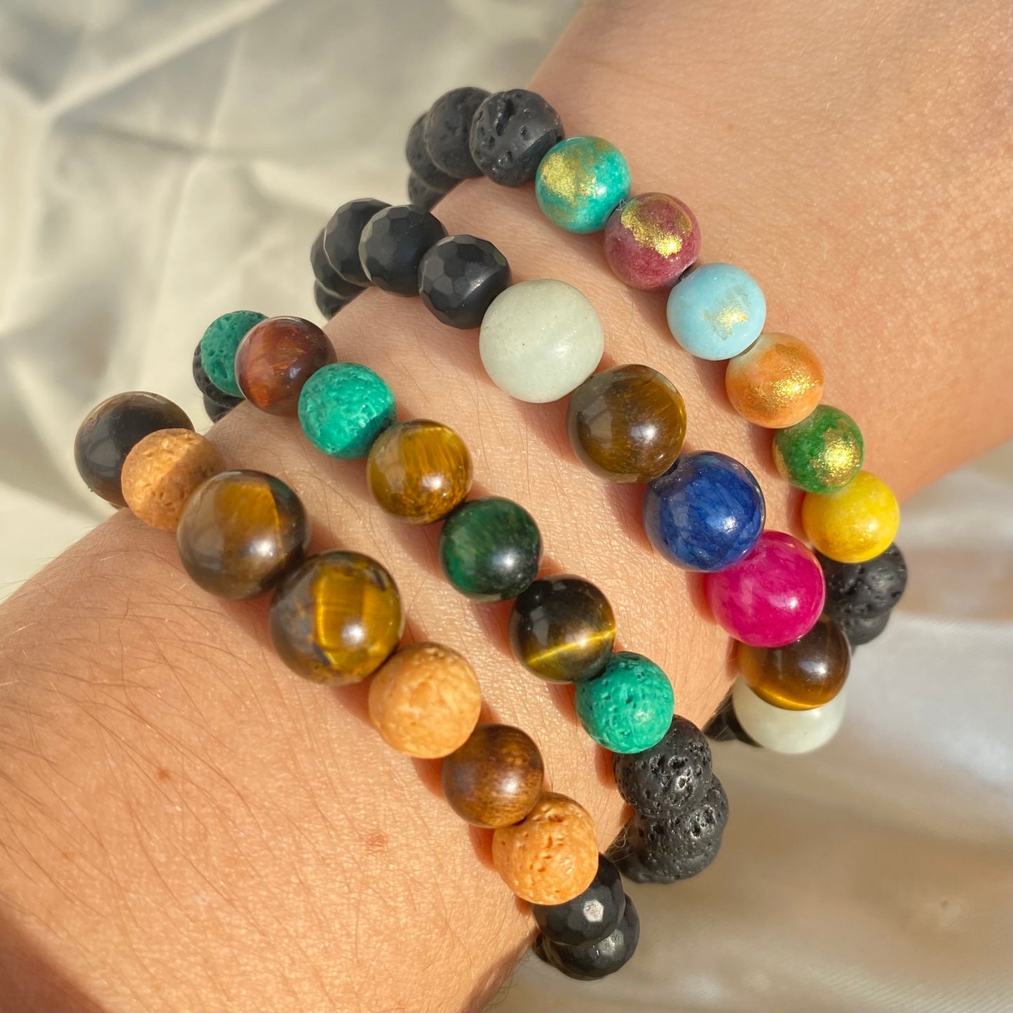 Pulseras de Hombre de piedras volcánicas