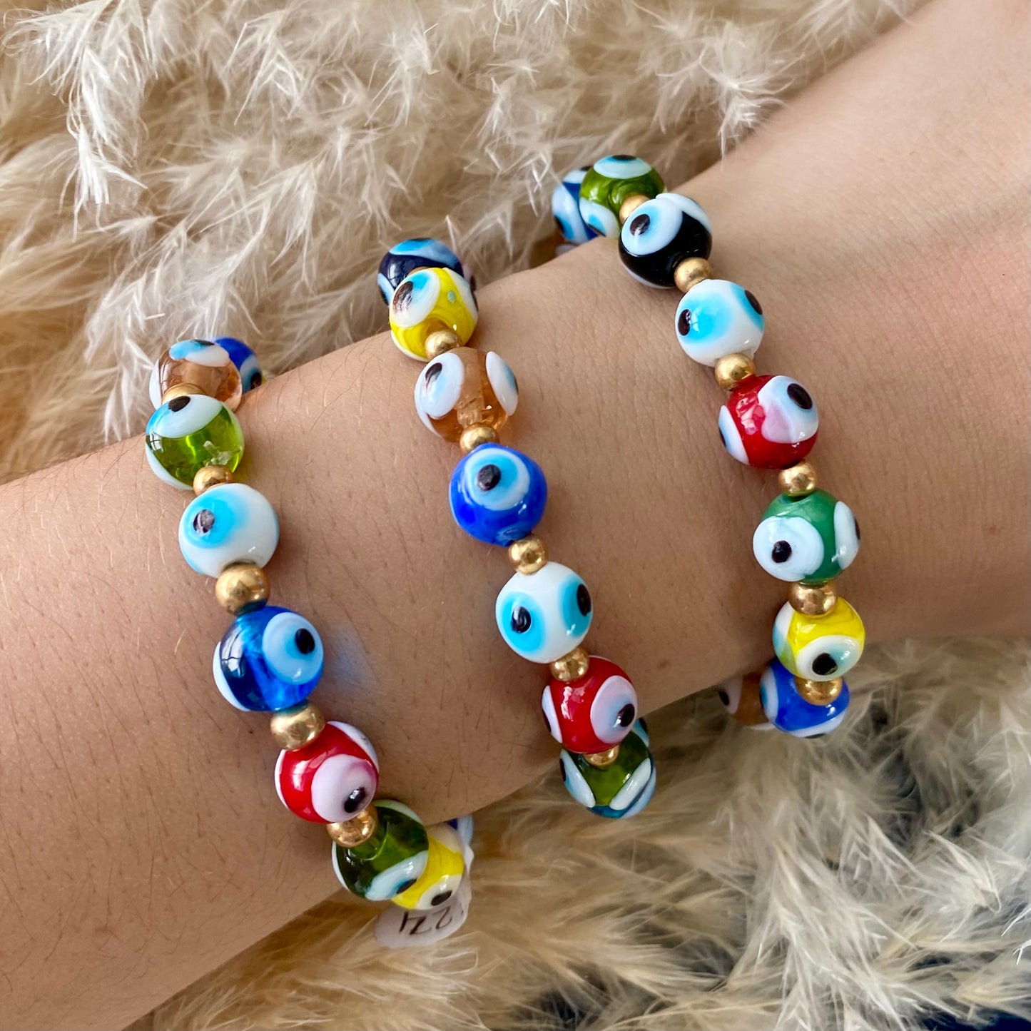 445 Pulsera de ojos turcos coloridos