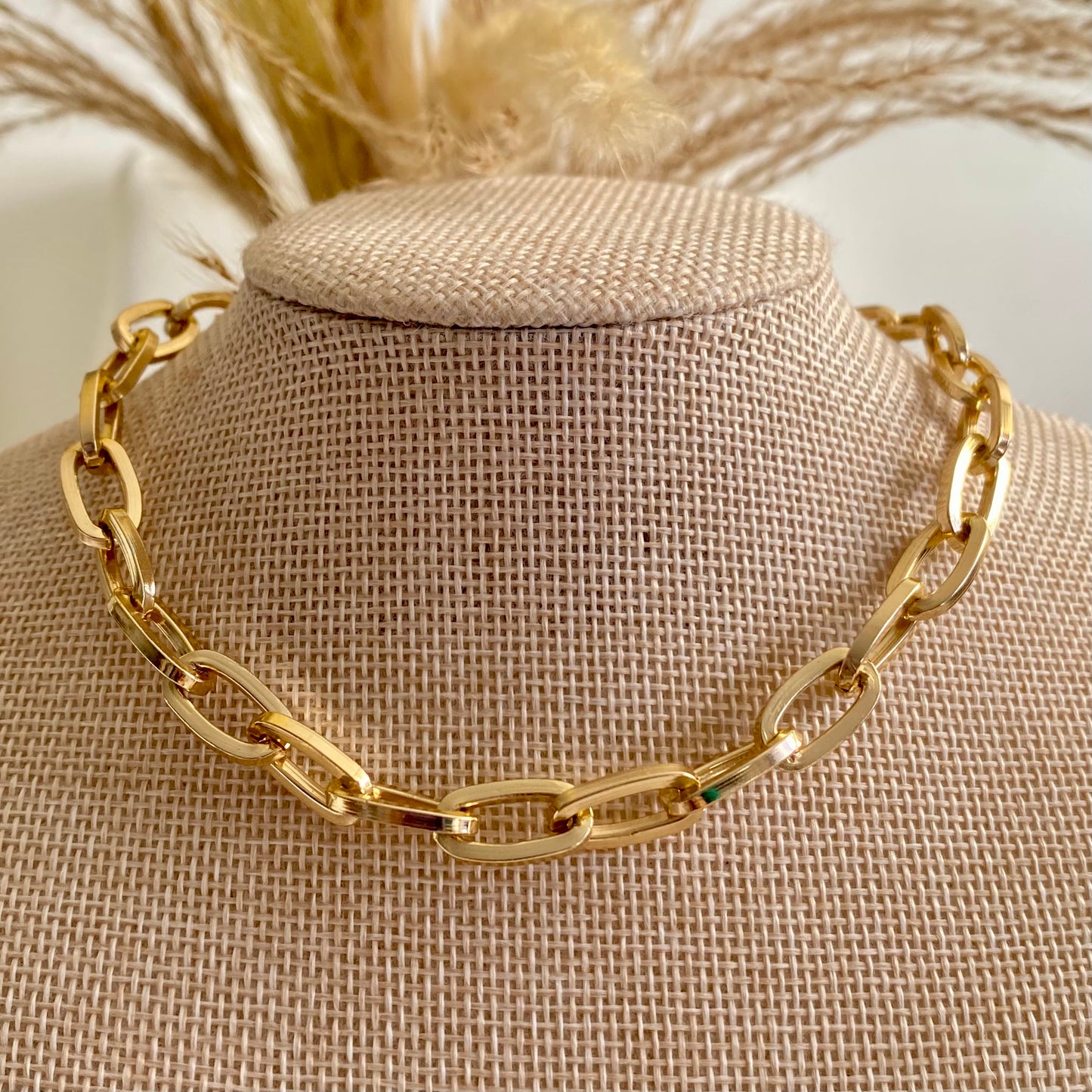 168 Choker rodio grueso eslabones rectangulo