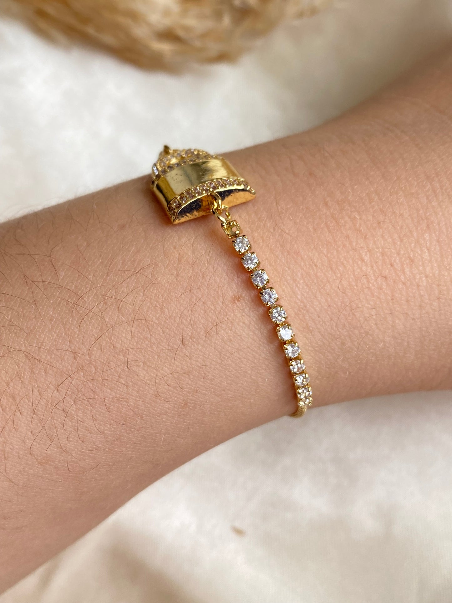 273 Pulsera ajustable de rodio candado