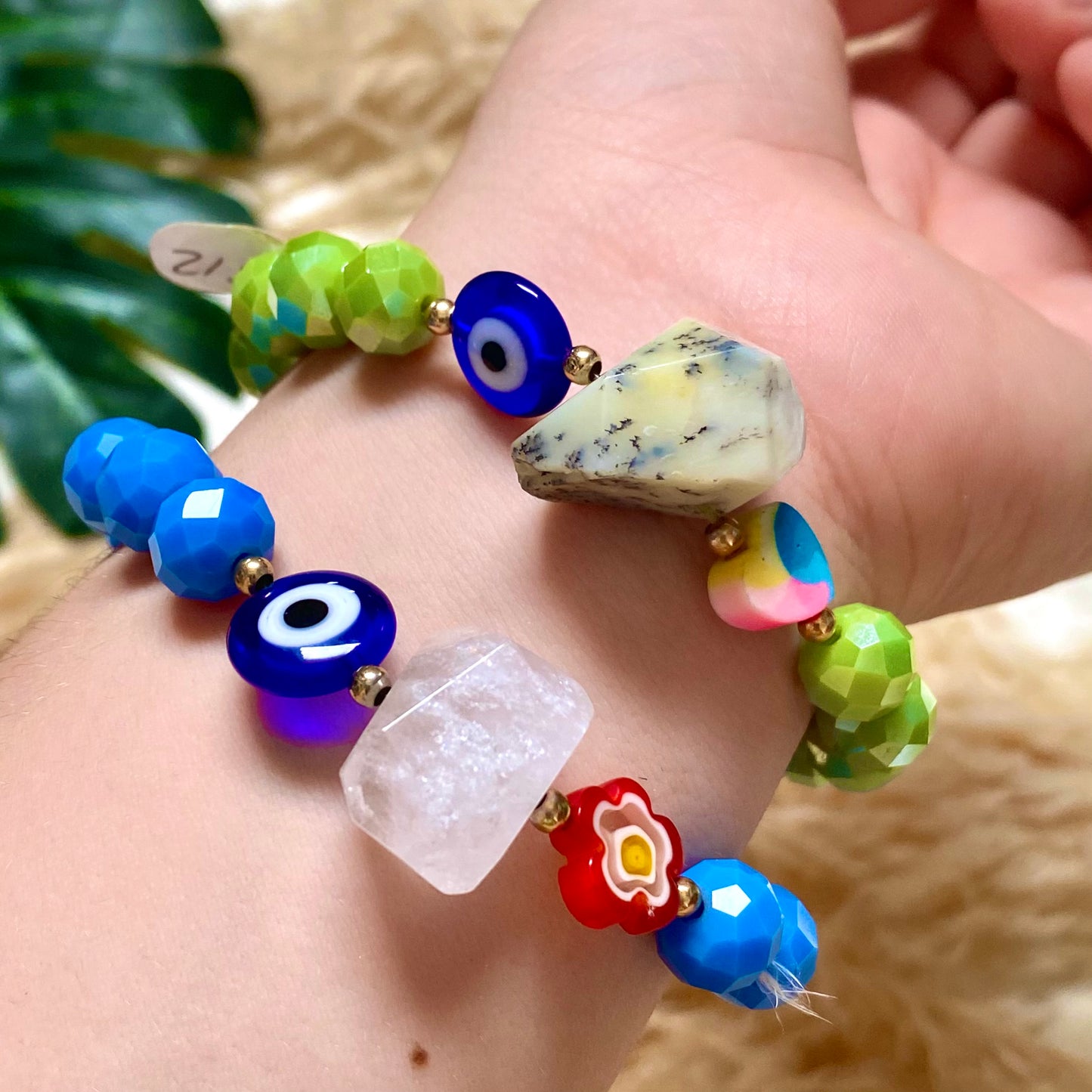 Pulseras cristal, perlas y nácar