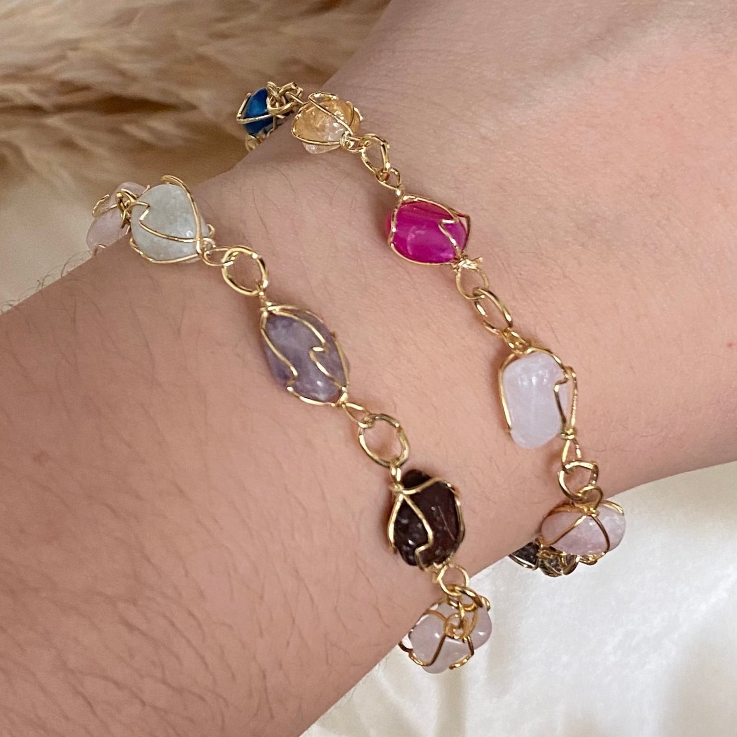 616 Pulsera de piedras ágatas naturales