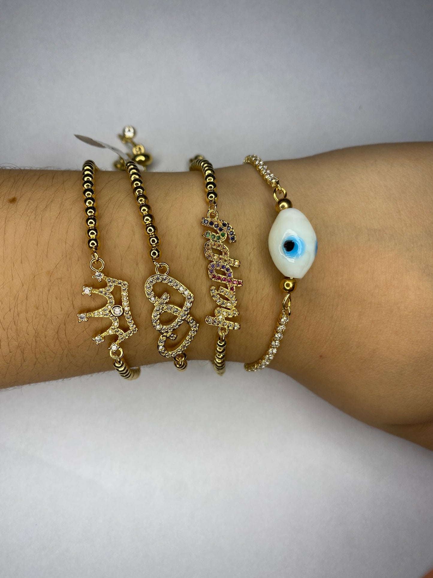 273 Pulsera ajustable de rodio dijes