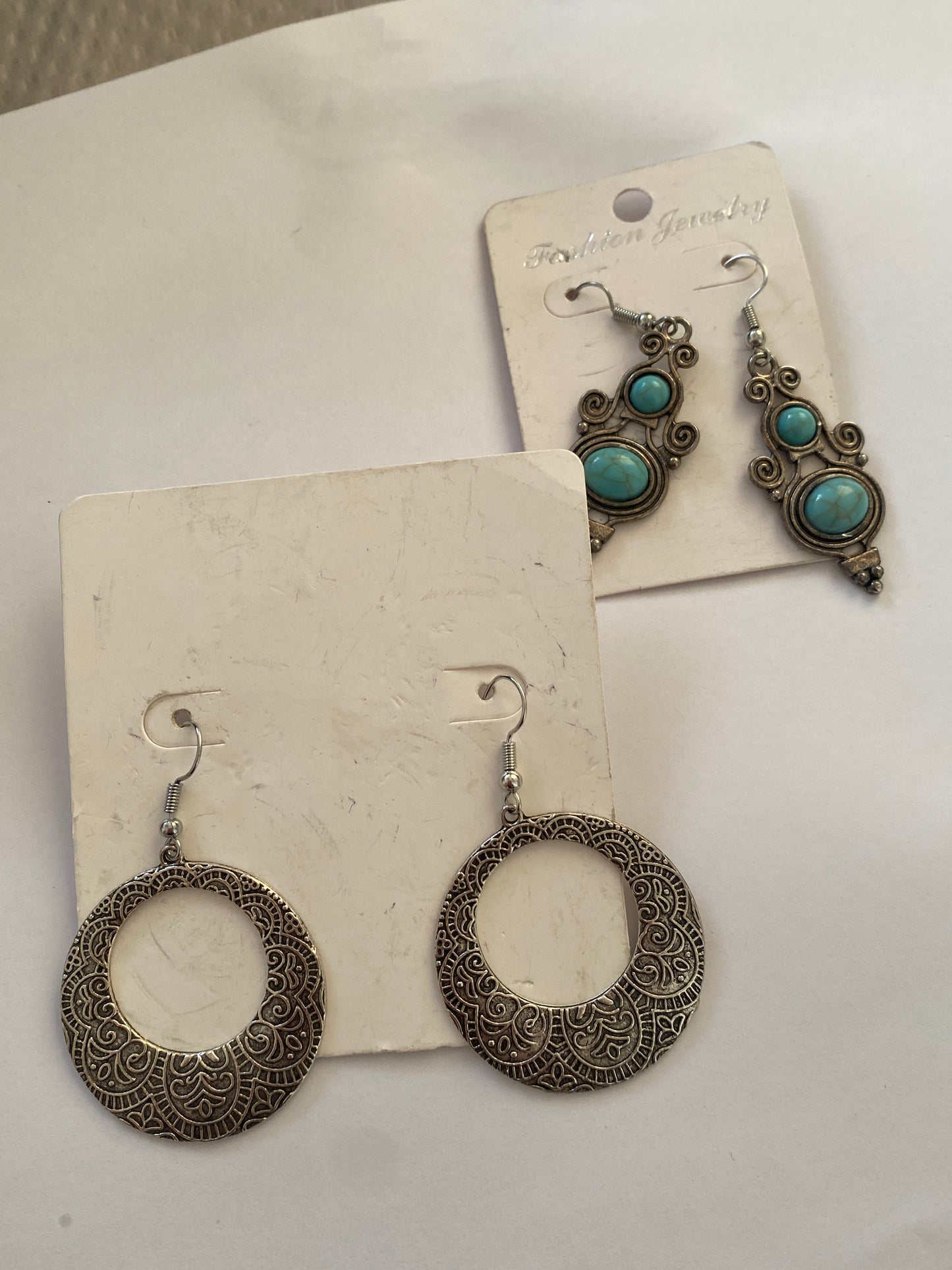 383 Aretes bohemias plateados