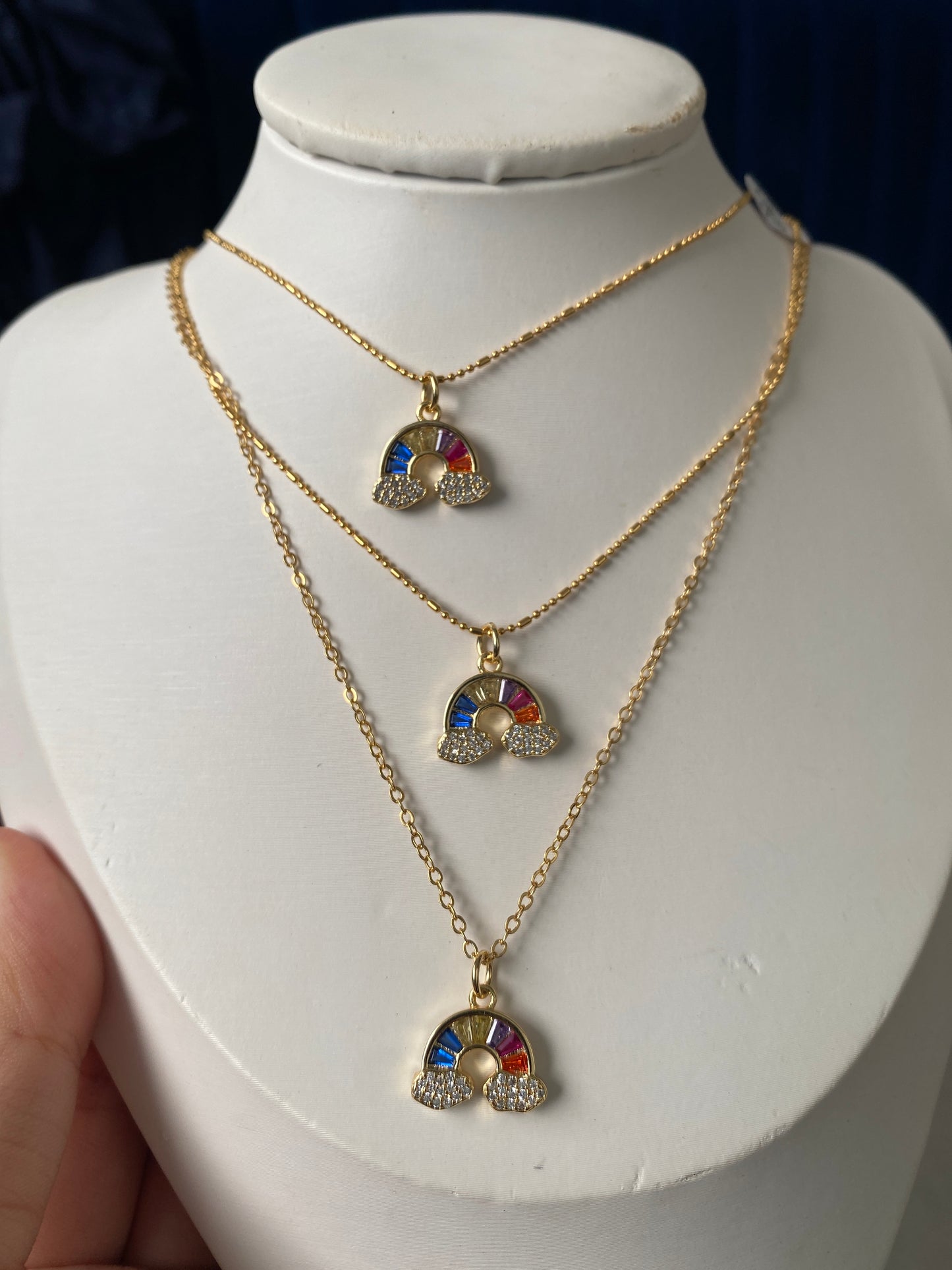 Cadenitas de goldfilled con dijes de circones/esmaltados/rodio/piedras