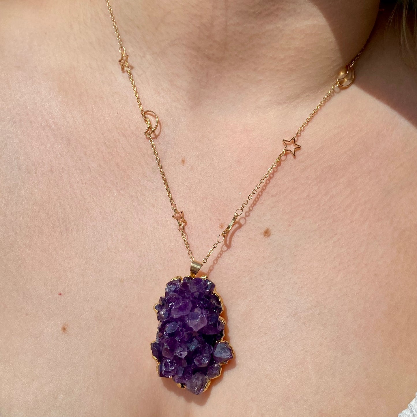 638 Collar Cuarzo grande morada