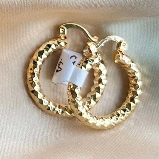 500 Argollas con textura covergold pequeñas